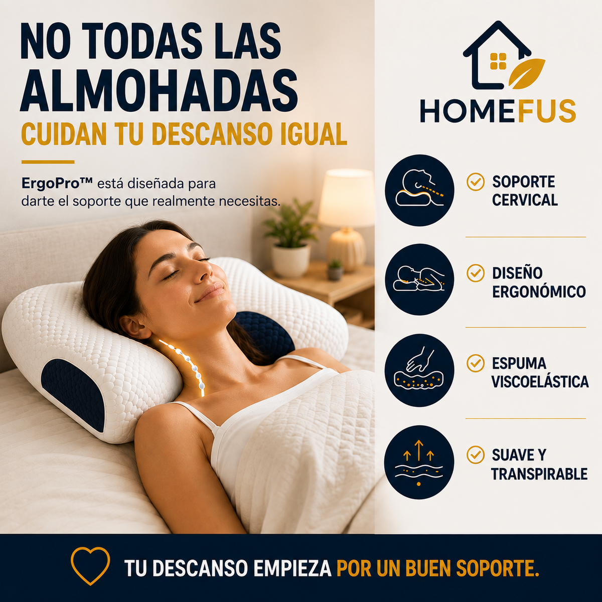 ERGOPRO™ | Pack x2 Almohadas Cervicales Ergonómicas