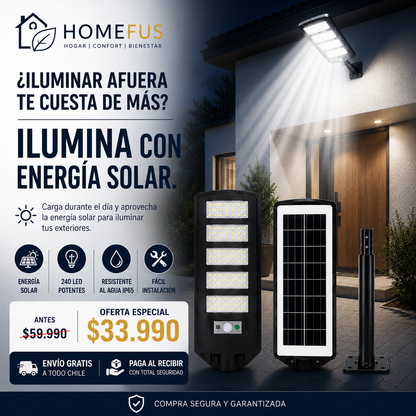 Foco Solar HomeLux 1000™ | Ilumina tus exteriores con energía solar